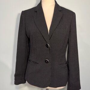 Vintage Talbots black and white soft wool blend polka dot blazer Size 8